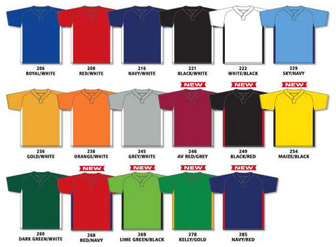 Athletic Knit One Button Pro Placket Performance Baseball Jersey (BA1343)